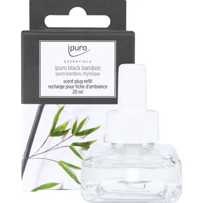 Produktbild von ipuro ESSENTIALS black bamboo, Flasche, Flüssigkeit, Bernstein, Apfel, Jasmin, Zitrone, Melone, Weißer Moschus, 20 ml, 1 Stück(e), Box