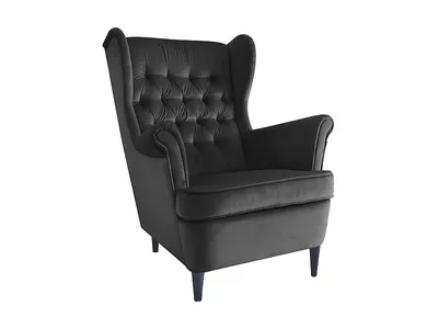 Produktbild von Ohrensessel BELO, schwarz, Breite 68 cm, Höhe 100 cm, Tiefe 90 cm, Sitzhöhe 44 cm, Bluevel Polsterung