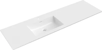 Zdjęcie produktu dla Mexen Otis umywalka wpuszczana w blat lewa 161 x 46,5 cm, biała połysk - 25181600L