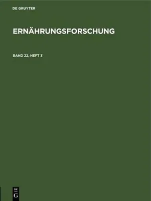 Produktbild von Ernährungsforschung. Band 22, Heft 3