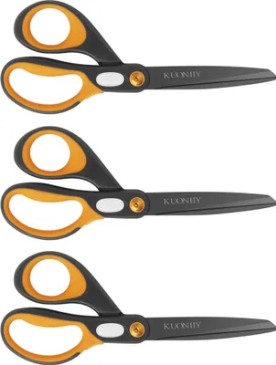 Image de KUONIIY ciseaux polyvalents revêtus de titane, jeu de 3 ciseaux 20,3 cm poignées souples