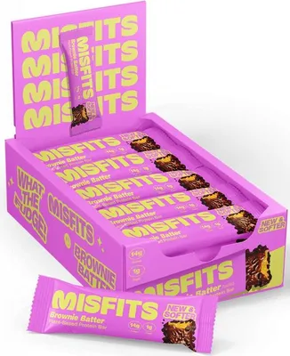 Produktbild von Misfits Vegan Soft Protein Bar (15x50g) Brownie Batter - Riegel - Protein-Riegel