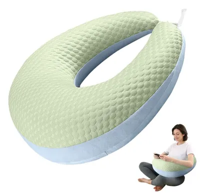 Image de Coussin ergonomique Crealis : coussin de soutien tricoté pour le confort et la relaxation