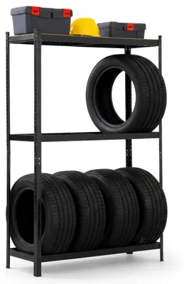 Obrázek produktu pro Kovový policový regál 120 cm VERIDO - černý