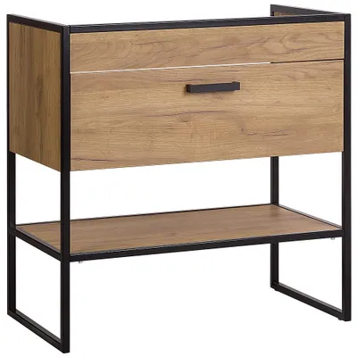 Produktbild von Waschtisch Industrial-Design MANHATTAN-56 in Gold Craft Oak/schwarz B/H/T ca. 80/82,3/46cm