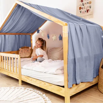 Produktbild von Himmel für Hausbett aus Musselin - Länge 320, 360 oder 420 cm