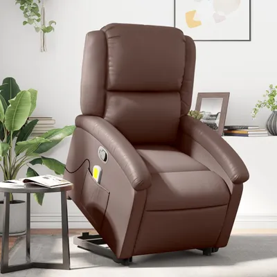 Produktbild von Cloris DesignMöbel Massagesessel mit Aufstehhilfe Braun Kunstleder , Klassische Sessel 2024 Neu