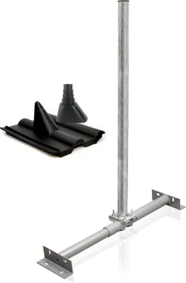 Produktbild von PremiumX Dachsparrenhalter Set Sparrenhalter SAT Frankfurter-Ziegel Manschette schwarz