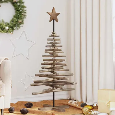 Produktbild von Möbel Weihnachtsbaum mit Ständer Braun 120 cm Massivholz Teak - Weihnachtsgirlanden 42017949