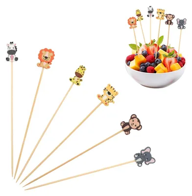 Image de Brochettes de cocktail en bois - 150 pièces - Idéales pour les amuse-gueules et les fruits - 13 cm