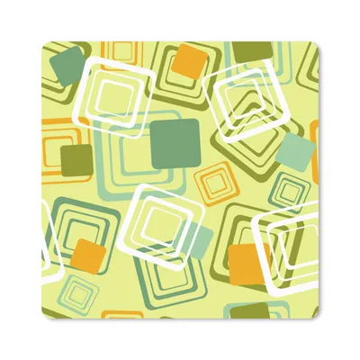 Produktbild von MuchoWow® Mauspad Mousepad 1970er Jahre - Muster - Abstrakt 30x30 cm - Mousepads - Maus Mat - Pad - Mausunterlage - Gaming