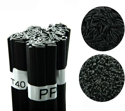 Immagine prodotto di Rosfix Bacchetta di Saldatura in Plastica PP+T40 – Granuli Neri di Alta Qualità | Temperatura di Fusione 270-340°C | Per Cruscotti, Paraurti