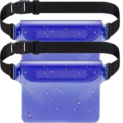 Produktbild von ALSTER HERZ® 2 Stück Wasserdichte Tasche Handy Schutzhülle für Wassersport, H076 blau + blau