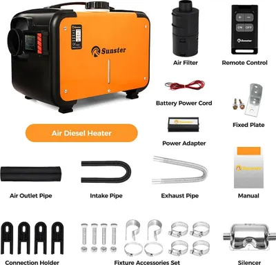 Obrázek produktu pro Dieselový ohřívač vzduchu, ovládání Bluetooth, efektivní vytápění, 8KW 12V 24V 110-240V
