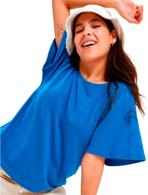 Image de Roxy T-shirt Time For Palm Tree Blau XS Frau Blau XS