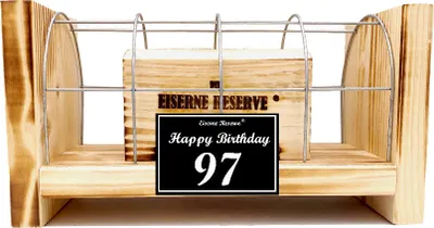 Produktbild von 97 Happy Birthday - Eiserne Reserve Gitterbox Geldgeschenk 97. Geburtstag