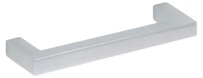 Imagen del producto de Manija para muebles de acero inoxidable. Distancia entre agujeros: 96 mm. Acabado: cromo pulido