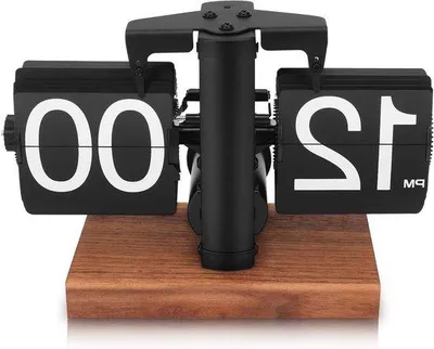 Produktbild von Mechanische Flip Uhr schwarz Batteriebetrieb