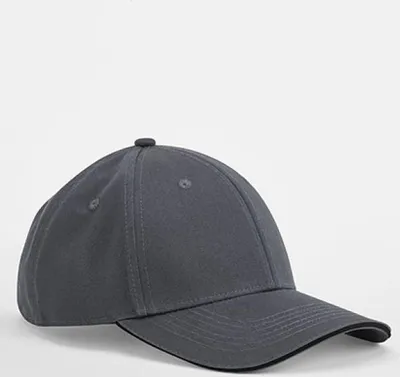 Immagine prodotto di Beechfield B820C | EarthAware® Classic Organic Cotone 6 Panel Cap - Sandwich Pe - Farbe: Grigio grafite/nero - Größe: Taglia unica