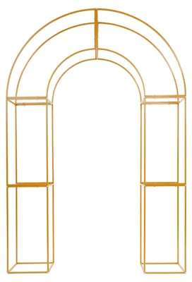 Zdjęcie produktu dla Rama z kwiatów do dekoracji łuku ślubnego - Wolnostojący stojak dekoracyjny - Żelazo - 110 x 50 x 20 cm - Złoty - Do użytku na weselach i uroczystościach