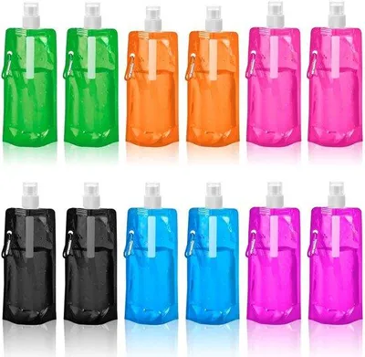 Image de Bouteille d'eau pliable et souple de 500 ml, unisexe
