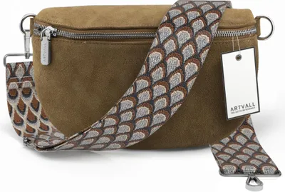 Produktbild von ARTVALL - Umhängetasche aus Wildleder, Klein mit verstellbarem Schultergurt, abnehmbares Taschenband, Crossbody Bag in Hellbraun