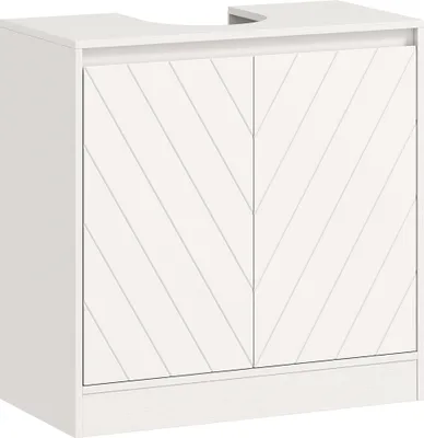 Obrázek produktu pro Skříň do obývacího pokoje – úložná skříň – 2 dvířka, nastavitelná police, vlastní montáž, 60 x 30 x 59,8 cm – bílá