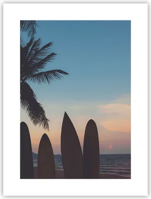 Produktbild von Poster - Poster ohne Rahmen - Strand Meer Palme - 30x40 cm - Wand Bild - Wanddeko - Wandbilder - Kunstposter - Wandposter - Bilder - Kunstdruck - Wanddekoration - Wandbild - P2XPA30x40-4080