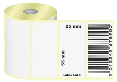 Obrázek produktu pro Termotransferové štítky 55x25 mm, bílé - 1000 samolepicích štítků s čárovým kódem