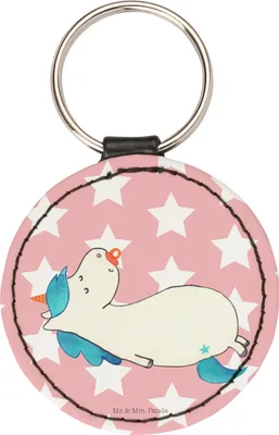 Produktbild von Mr. & Mrs. Panda Schlüsselanhänger Einhorn Schnuller - Rot Pastell - Geschenk, Geburt, Deko, schlüsselbund anhänger, mini, Einhörner, Bunt, Taschenanhänger, Baby