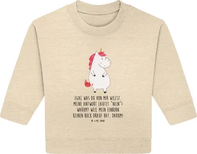 Produktbild von Mr. & Mrs. Panda Organic Baby Pullover Einhorn Wut 6. - 12. Monat - Natural Raw - Geschenk, Einhörner, Realität, Spaß, Unicorn, Arbeit, Bullover