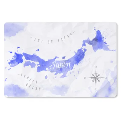 Produktbild von MuchoWow® Mauspad Mousepad Aquarell - Weltkarte - Blau 27x18 cm - Mousepads - Maus Mat - Pad - Mausunterlage - Büroartikel - Desk Matten