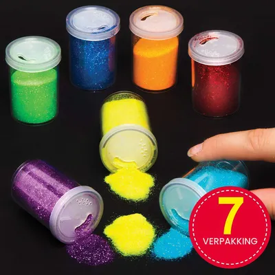 Glitzer Streudosen Regenbogen 7 x 15 g Bastelzubehör