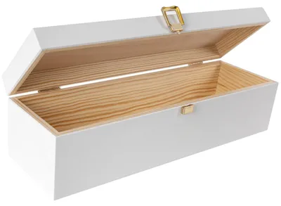 Productafbeelding van Creative Deco Wit Houten Wijnkist Cadeau Opberger, 35,1 x 11 x 10 cm