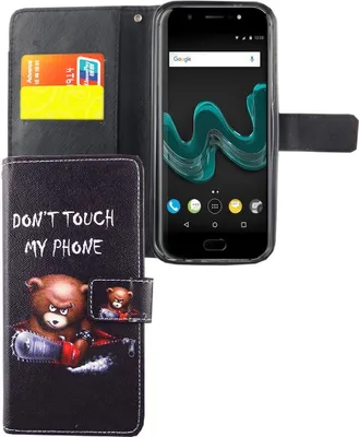 Produktbild von Handyhülle Tasche für Handy Wiko Wim Schriftzug Bär mit Kettensäge