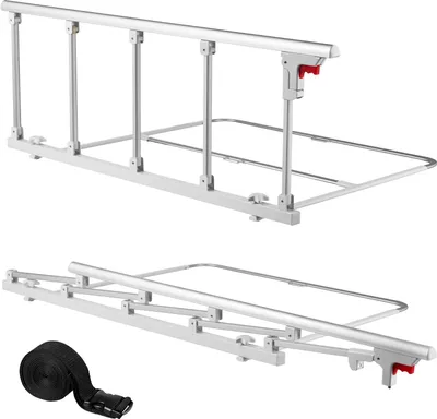 Obrázek produktu pro VEVOR Skládací zábrana na postel pro seniory, 122 cm zábrana na postel s upevňovacím popruhem, ochrana proti vypadnutí, rukojeť na ochranu rukou, ochrana hran vhodná pro manželské postele, královské postele, postele v plné velikosti a postele s oddělenými lůžky
