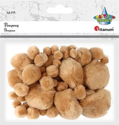 Produktbild von Pompony akrylowe beżowe mix rozmiarów 45szt
