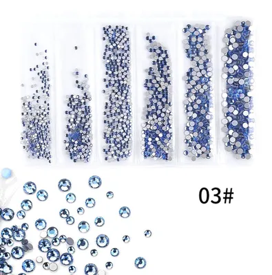 Produktbild von 6 Gitter, bunte Nagelkunst-Strasssteine, mehrfarbige Dekoration, DIY-Maniküre-Werkzeuge (03)