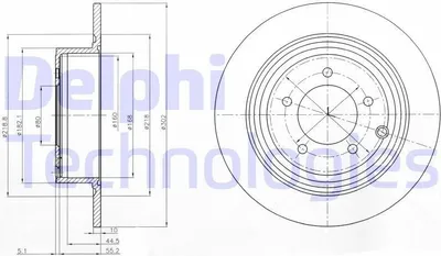 Produktbild von 2x DELPHI Bremsscheibe BG4169 passend für PEUGEOT 4007 (VU_ VV_) 4008 SUV 302mm