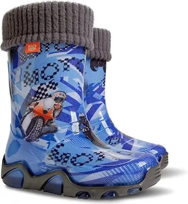 Produktbild von Demar LUX Gummistiefel Regenstiefel Kinderstiefel gefüttert mit Innensocken Mädchen Jungen 30\31