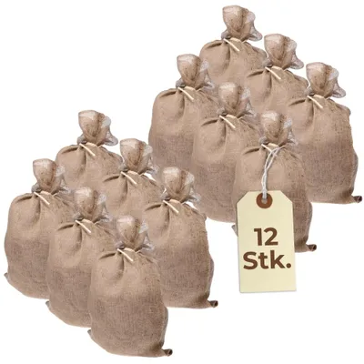 Produktbild von Jutesack Kartoffelsack Pflanzsack 85x50 cm Winterschutz für Kübelpflanzen Jute Säcke Nuss Sack Apfelsack Pflanzenschutz Frostschutz Pflanzen 12 Stück