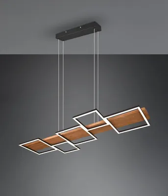 Produktbild von lightling Alan LED Pendelleuchte, Breite: 115 cm, höhenverstellbar, schwarz matt Metall, Switch Dimmer, max: 42W
