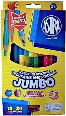 Produktbild von Doppelseitige Jumbo Astra Buntstifte 24 Farben Mit Anspitzer
