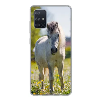 Produktbild von MuchoWow® Handyhülle Schutzhülle Hülle für Samsung Galaxy A51 5G Pferd - Blumen - Licht Silikon Softcase Handy Hülle - Abbildung