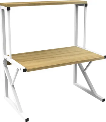 Produktbild von 2 Ebenen Mikrowellenregal Küchenregal Küchenarbeitsplatten Organizer 65x54x30cm Holzfarbe