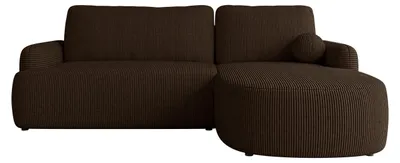 Produktbild von MIRJAN24 Ecksofa Loridu Cord, Wohnzimmmer L-Form mit Schlaffunktion und Bettkasten (Farbe: Poso 06, Seite: Rechts)