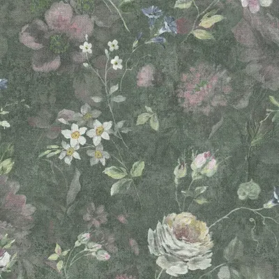 Zdjęcie produktu dla A.S. Creation | Natural Living | 386362 | Tapeta flizelinowa | Kwiatowy wzór | 10,05 x 0,53 m | Zielony | Salon | Przedpokój | Biuro | Kuchnia | Pokoje dzienne