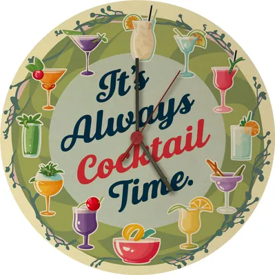 Produktbild von Cocktails Wanduhr aus MDF - Cocktail Time