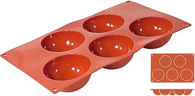 Produktbild von Silikon-Backmatte, HALBKUGEL mit 6 Formen
