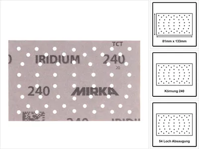 Immagine prodotto di Mirka IRIDIUM Striscie abrasive Grip 81x133mm G240, 100 pz. ( 246B109925 )